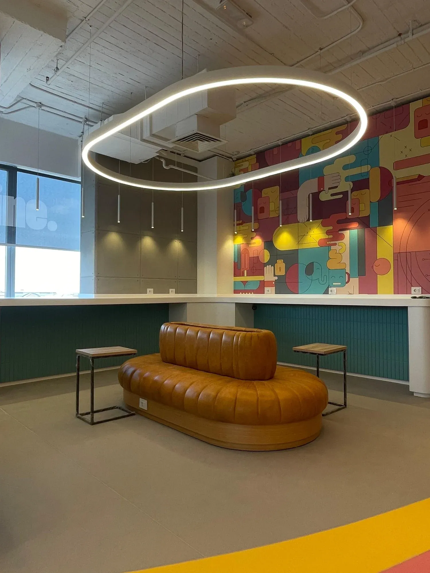 Close-up of the premium American leather sofa with detailed stitching